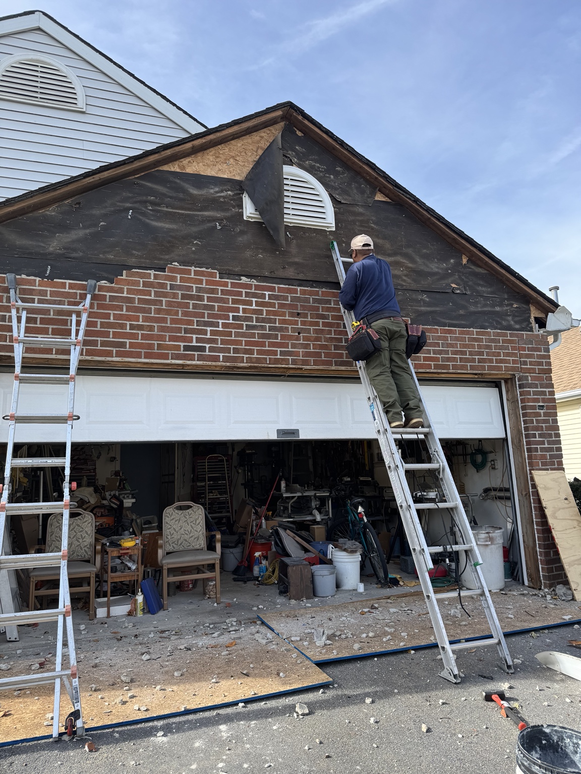 Garage gable repair and carpentry work