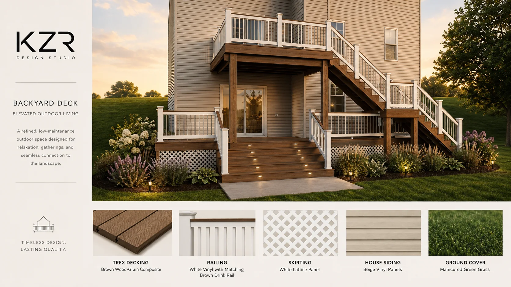 Deck renovation design presentation by KZR Design Studio