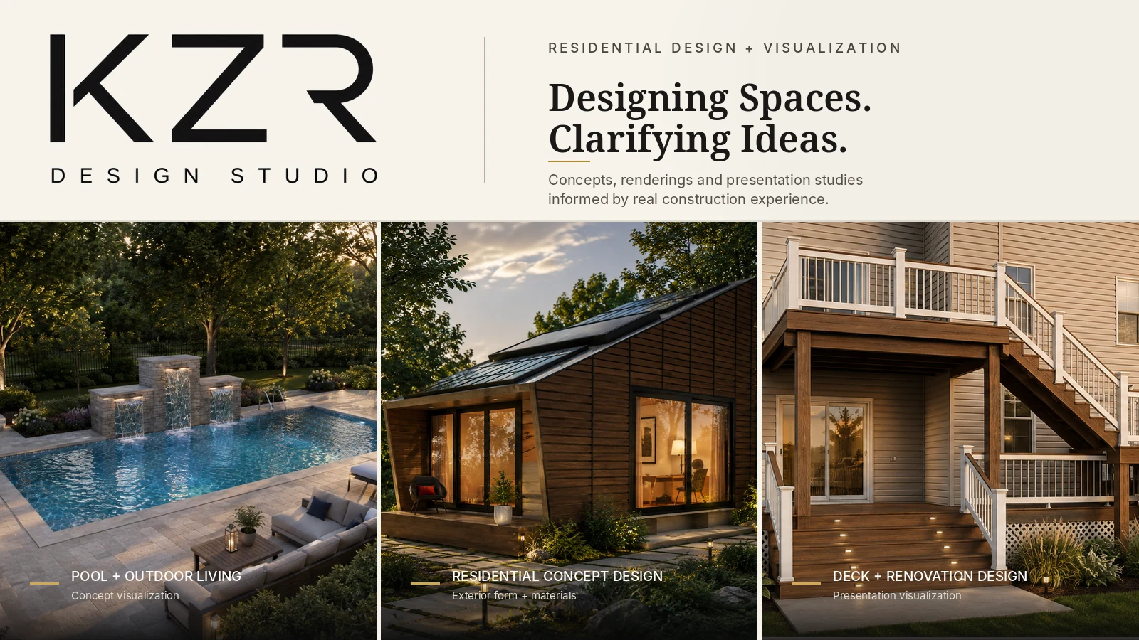 KZR Design Studio residential design and visualization portfolio