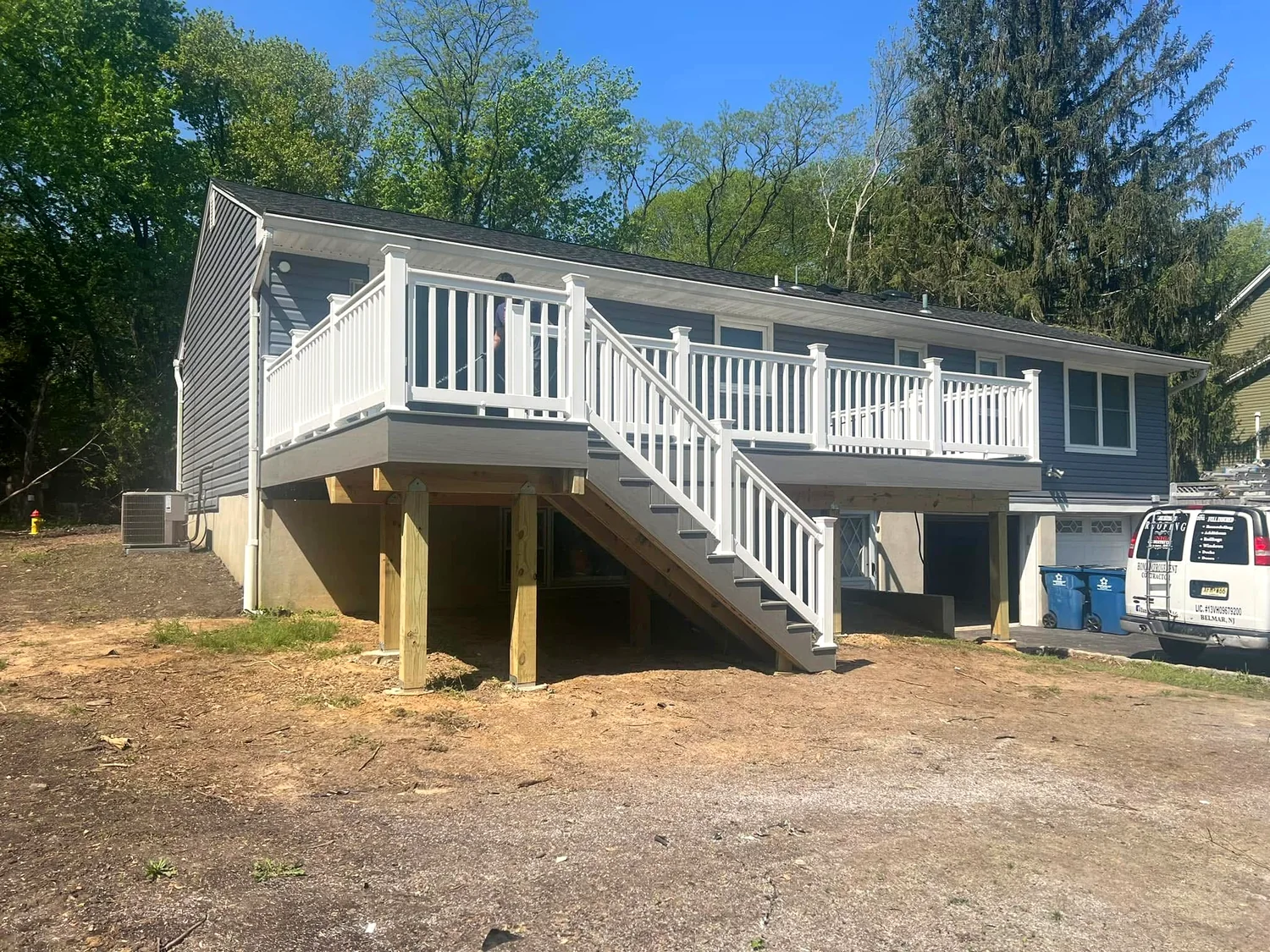 Large raised deck and stair system